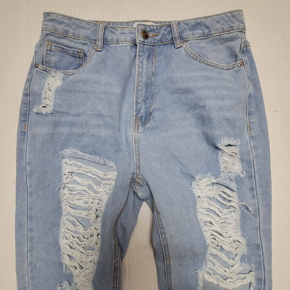 DENIM BLVD High Rise Ripped Mom Jeans - Picture 5 of 15